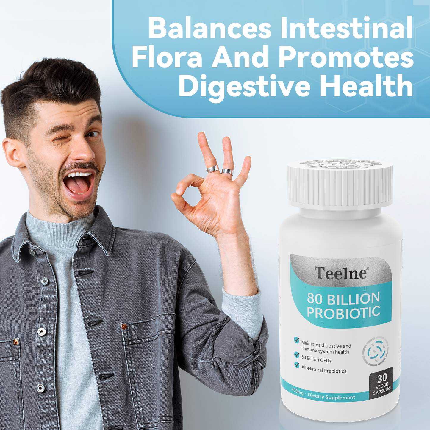 Teelne Probiotics, 30 - Capsule Bottle for Men's And Women's Immune And Digestive Health - 16 Strains Of Probiotics - Shelf Stable