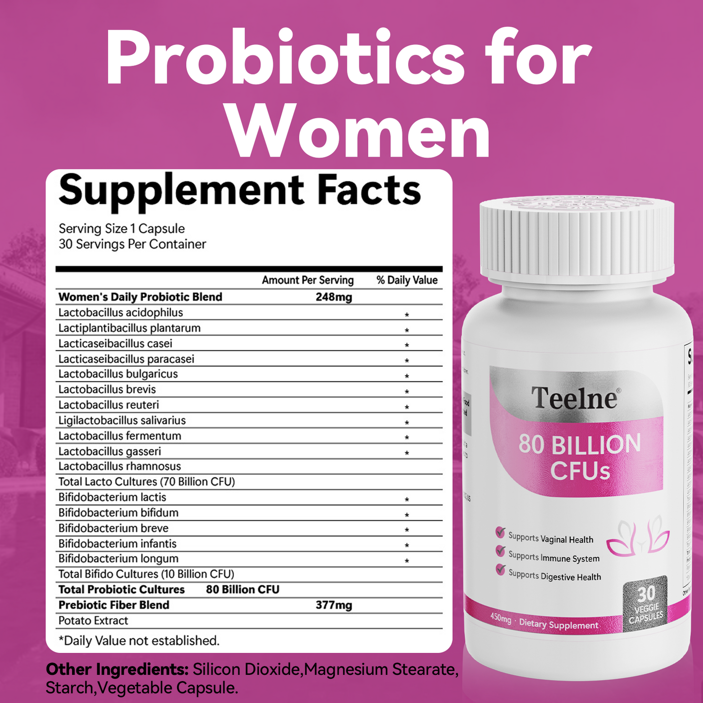 Teelne CFUs Female Probiotic Supplement