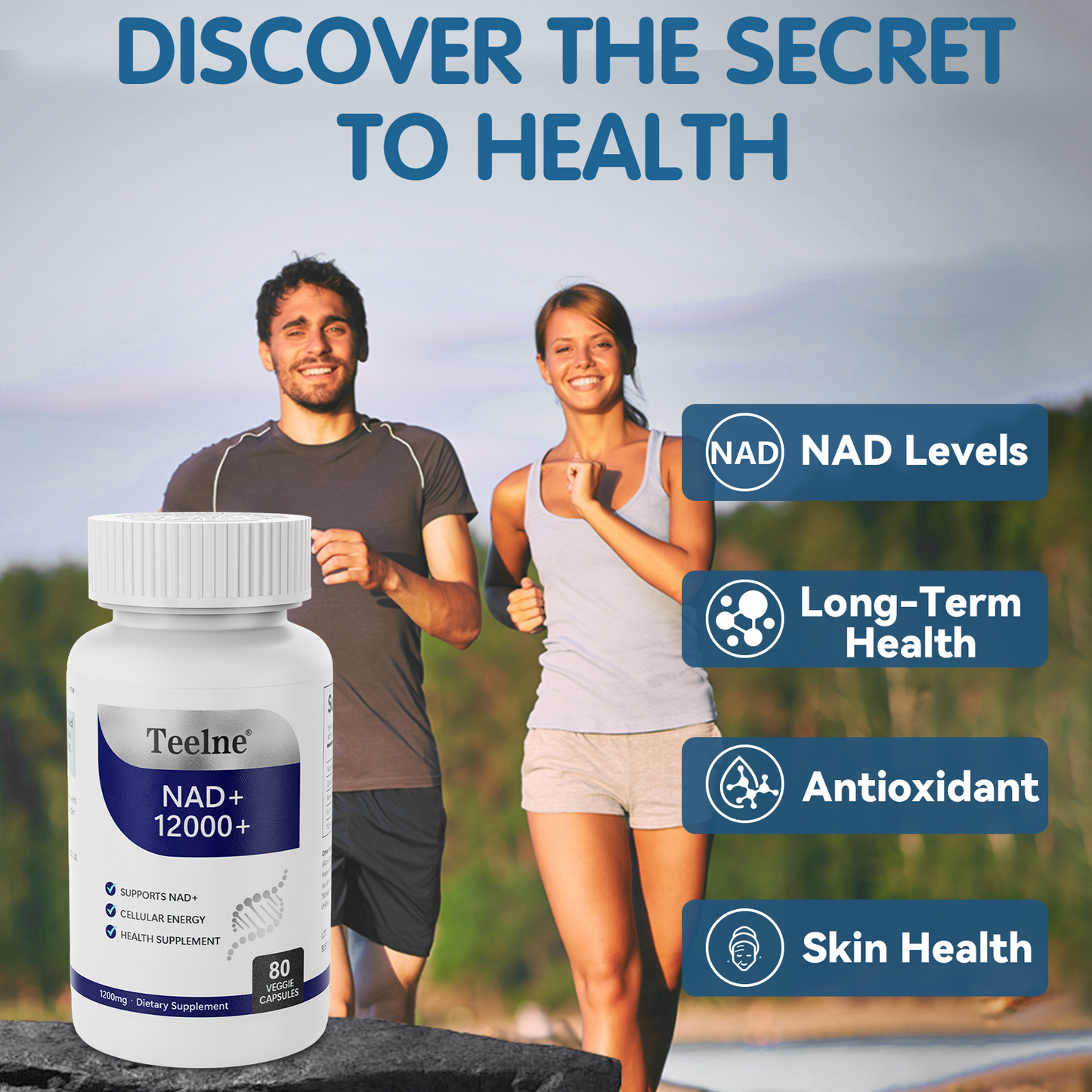Teelne 5 in 1 NAD+ Supplement VitalBoost Cellular Energy & Vitamin Healthcare Supplement for Skin Aging Support, Energy, Focus Finess Edible