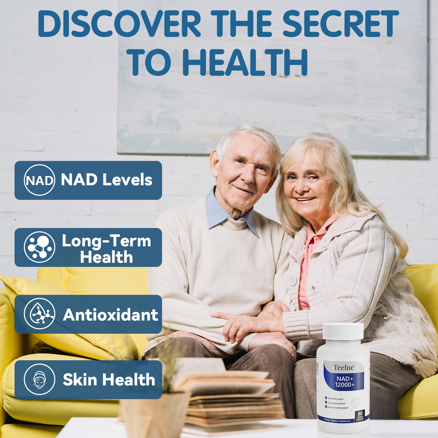 Teelne 5 in 1 NAD+ Supplement VitalBoost Cellular Energy & Vitamin Healthcare Supplement for Skin Aging Support, Energy, Focus Finess Edible