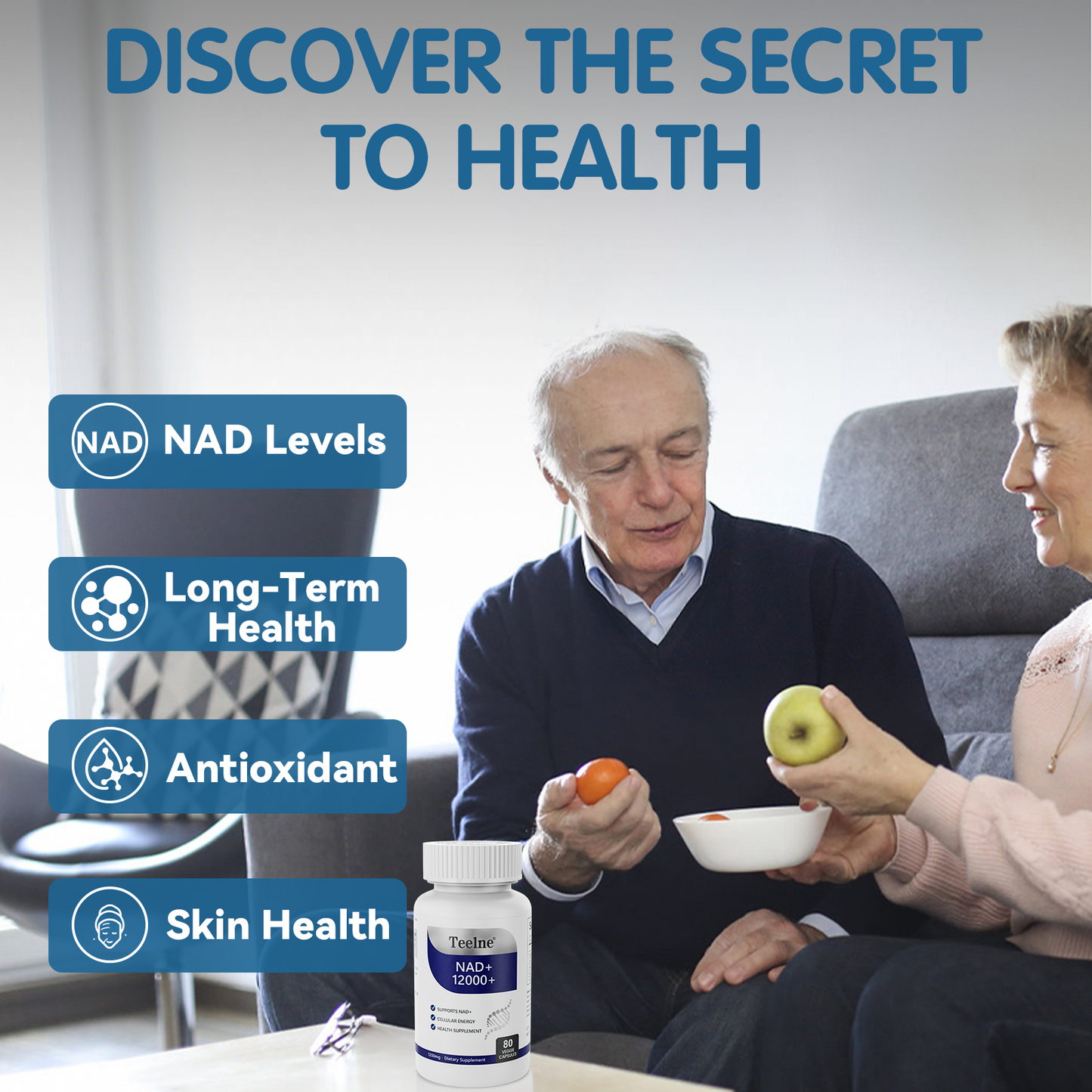 Teelne 5 in 1 NAD+ Supplement VitalBoost Cellular Energy & Vitamin Healthcare Supplement for Skin Aging Support, Energy, Focus Finess Edible